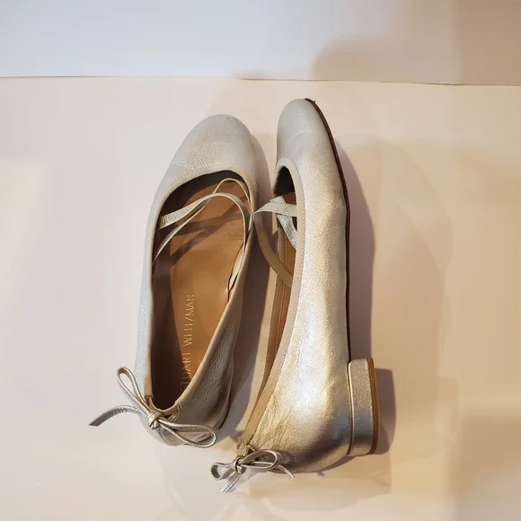 Stuart Weitzman Bolshoi Gold Flats Women's Size 9 - Picture 3 of 13